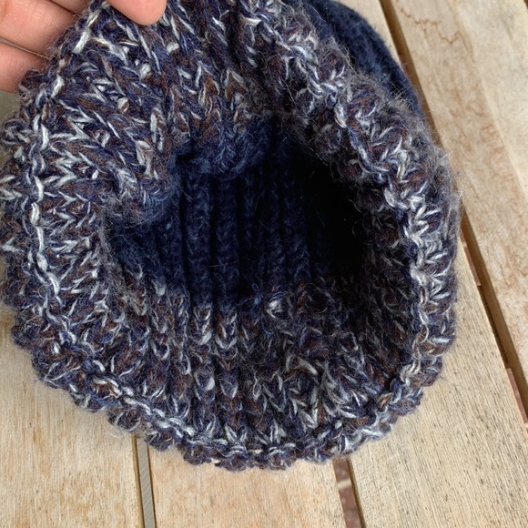 SOONER STATE FRONTIER STRIP Yarn Knit Blue Beanie Hat - Picture 5 of 6